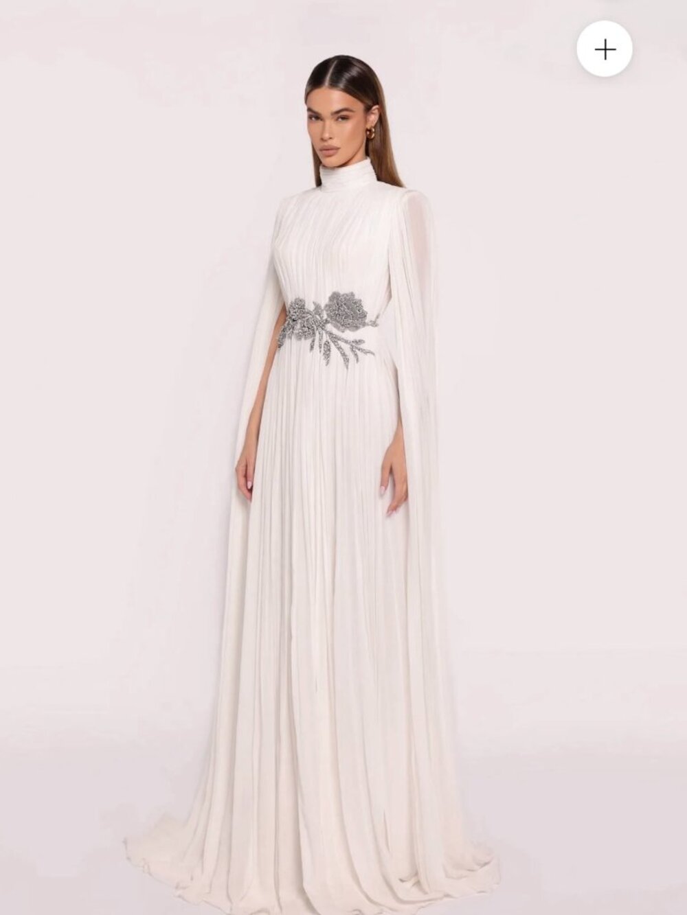 Tarik Ediz Long Chiffon A Line Dress